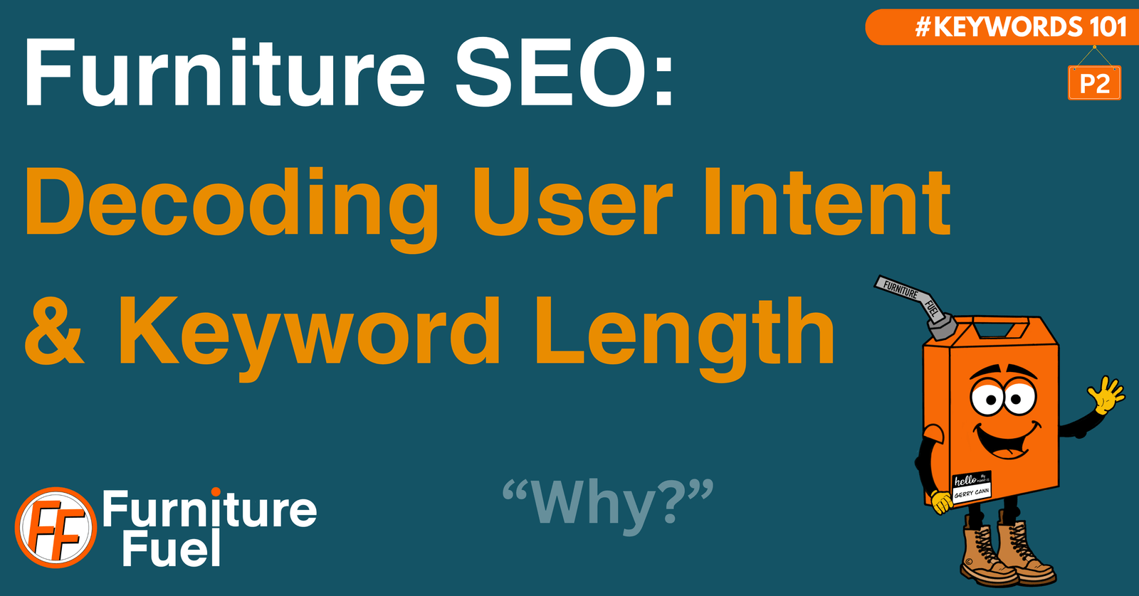 a feature image with the title furniture SEO: decoding user intent & keyword length.