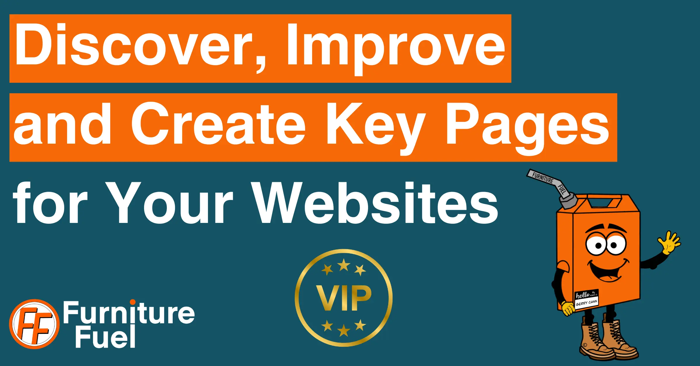 feature image for the blog post about key words. It reads Discover, improve and create key pages for your website.