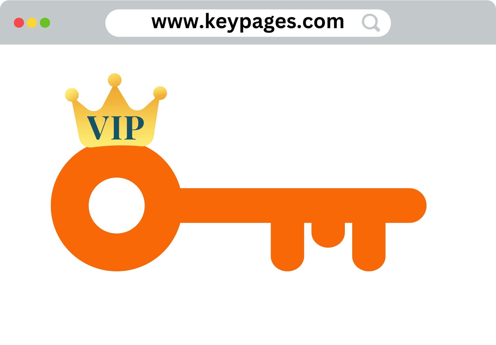 An image showing an orange key with a V.I.P crown showing the importance of key pages