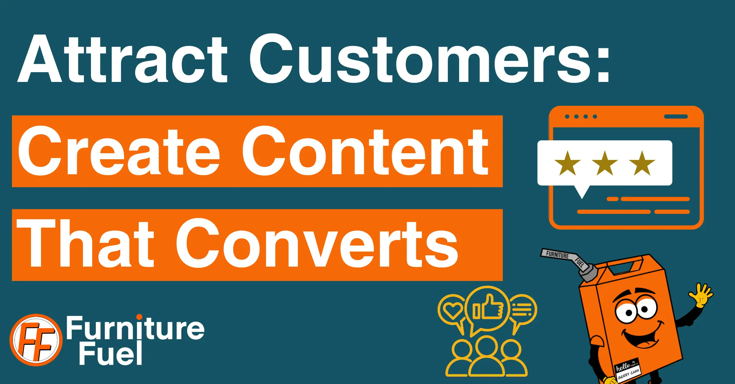 a featured image for create content that converts blog.