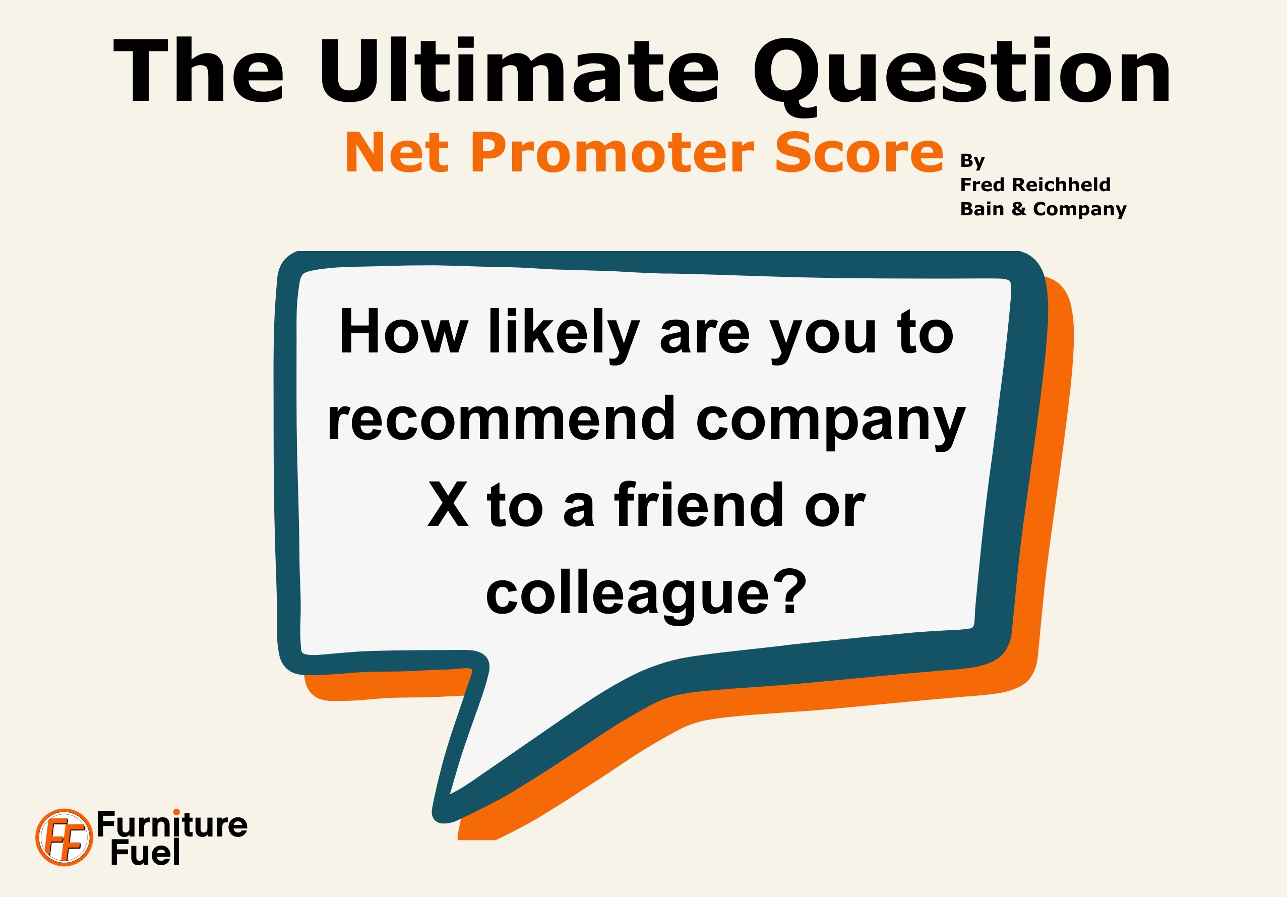 The Net Promoter Score is the brainchild of Fred Reichheld (2003), a Bain Fellow at Bain & Company. Recommended book - Ultimate Question and the updated version Ultimate Question 2.0