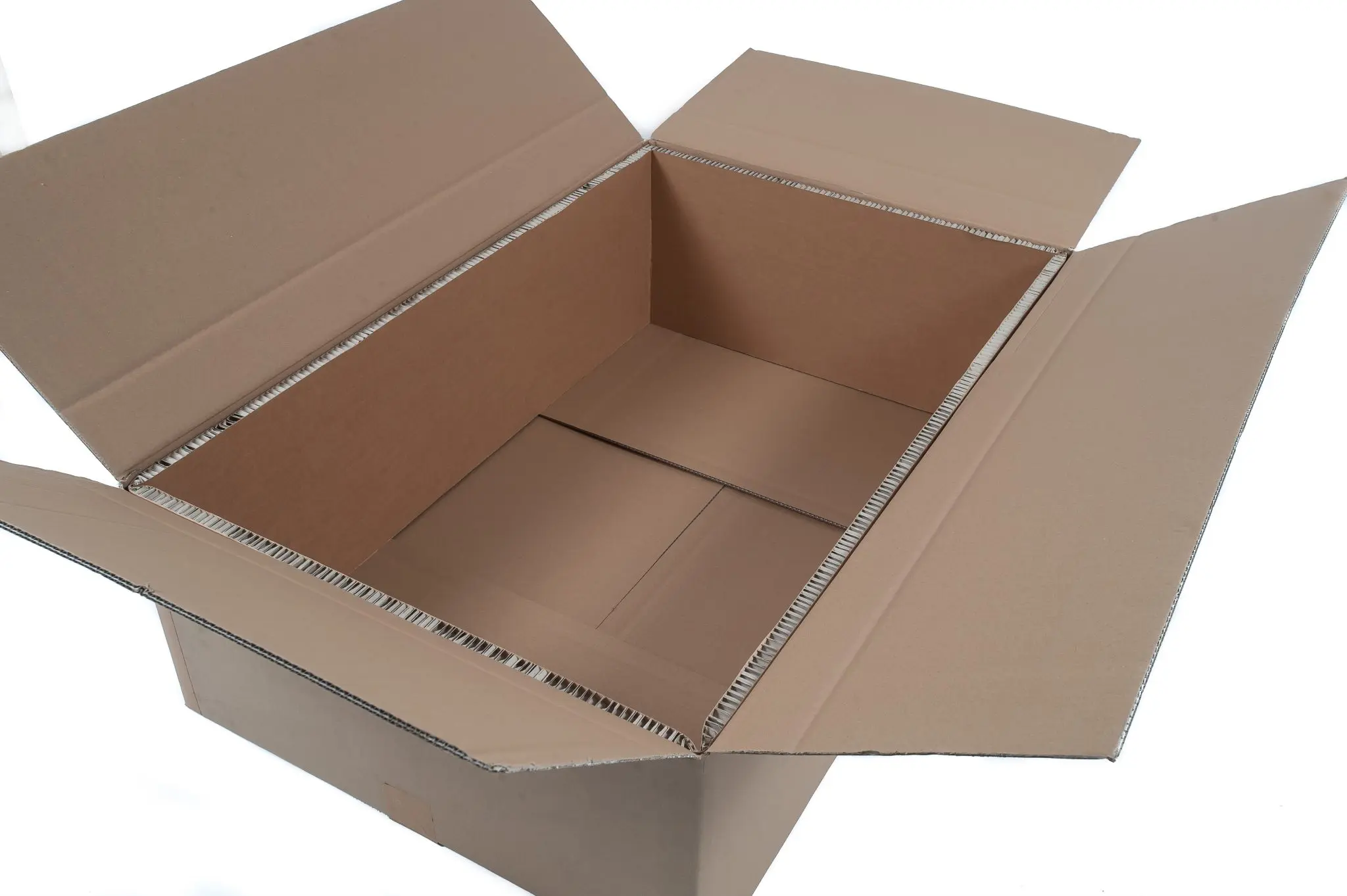 An image showing a corrugated box with honeycomb inserts.