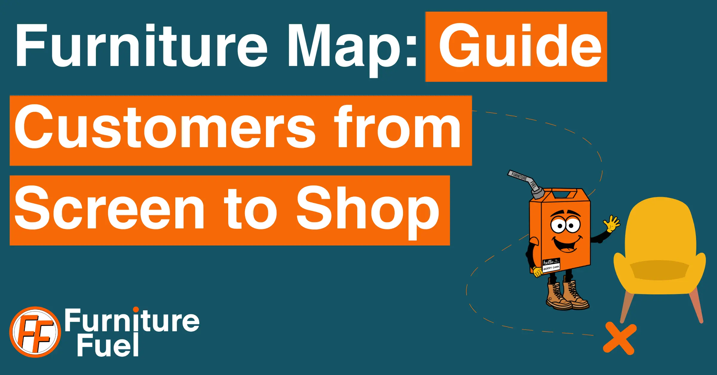 A featured image with the text furniture map: with highlighted section, Guide Customers from Screen to Shop